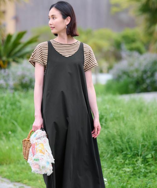 CARA O CRUZ / キャラ・オ・クルス ロング・マキシ丈ワンピース | 【撥水 洗える】ジャンパースカート【CoC by CARA O CRUZ】 | 詳細10