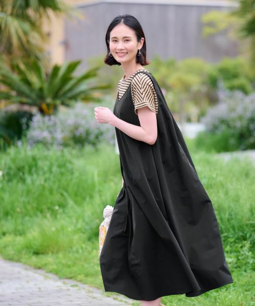 CARA O CRUZ / キャラ・オ・クルス ロング・マキシ丈ワンピース | 【撥水 洗える】ジャンパースカート【CoC by CARA O CRUZ】 | 詳細13