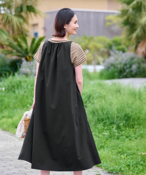 CARA O CRUZ / キャラ・オ・クルス ロング・マキシ丈ワンピース | 【撥水 洗える】ジャンパースカート【CoC by CARA O CRUZ】 | 詳細15