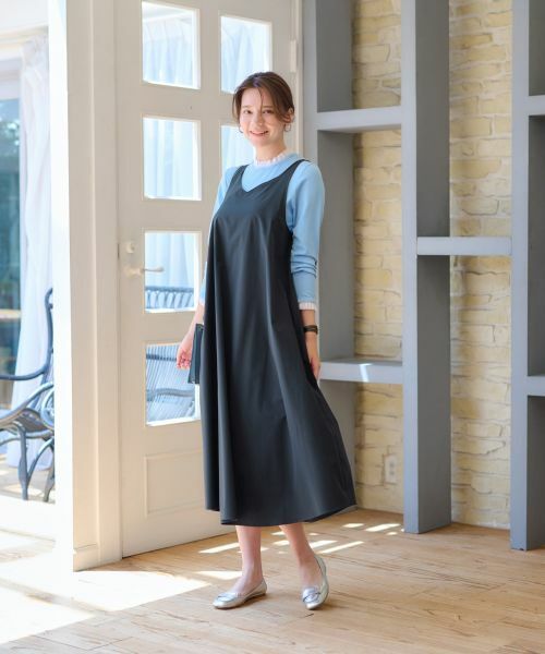 CARA O CRUZ / キャラ・オ・クルス ロング・マキシ丈ワンピース | 【撥水 洗える】ジャンパースカート【CoC by CARA O CRUZ】 | 詳細17