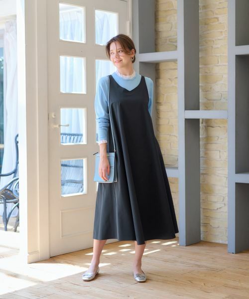 CARA O CRUZ / キャラ・オ・クルス ロング・マキシ丈ワンピース | 【撥水 洗える】ジャンパースカート【CoC by CARA O CRUZ】 | 詳細19