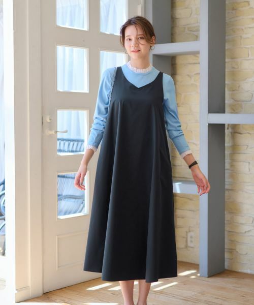 CARA O CRUZ / キャラ・オ・クルス ロング・マキシ丈ワンピース | 【撥水 洗える】ジャンパースカート【CoC by CARA O CRUZ】 | 詳細2