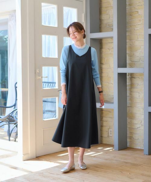 CARA O CRUZ / キャラ・オ・クルス ロング・マキシ丈ワンピース | 【撥水 洗える】ジャンパースカート【CoC by CARA O CRUZ】 | 詳細20