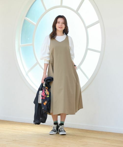 CARA O CRUZ / キャラ・オ・クルス ロング・マキシ丈ワンピース | 【撥水 洗える】ジャンパースカート【CoC by CARA O CRUZ】 | 詳細25