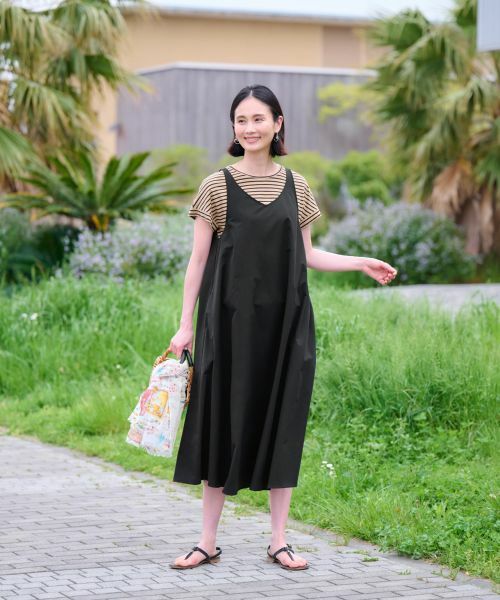 CARA O CRUZ / キャラ・オ・クルス ロング・マキシ丈ワンピース | 【撥水 洗える】ジャンパースカート【CoC by CARA O CRUZ】 | 詳細30