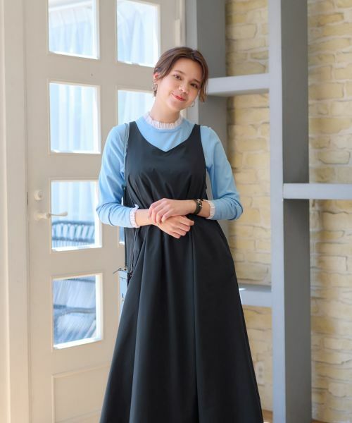 CARA O CRUZ / キャラ・オ・クルス ロング・マキシ丈ワンピース | 【撥水 洗える】ジャンパースカート【CoC by CARA O CRUZ】 | 詳細4