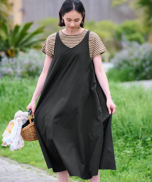 CARA O CRUZ / キャラ・オ・クルス ロング・マキシ丈ワンピース | 【撥水 洗える】ジャンパースカート【CoC by CARA O CRUZ】 | 詳細9