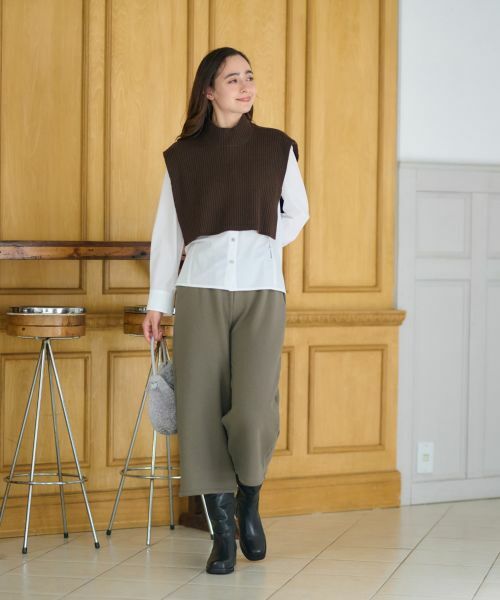 CARA O CRUZ / キャラ・オ・クルス レギンス・スパッツ | 【あったか】洗えるイージーワイドクロップドパンツ | 詳細4