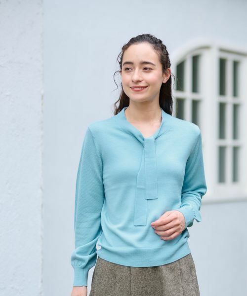 CARA O CRUZ / キャラ・オ・クルス ニット・セーター | 洗える ボウタイニット【ZEGNA BARUFFA】 | 詳細10