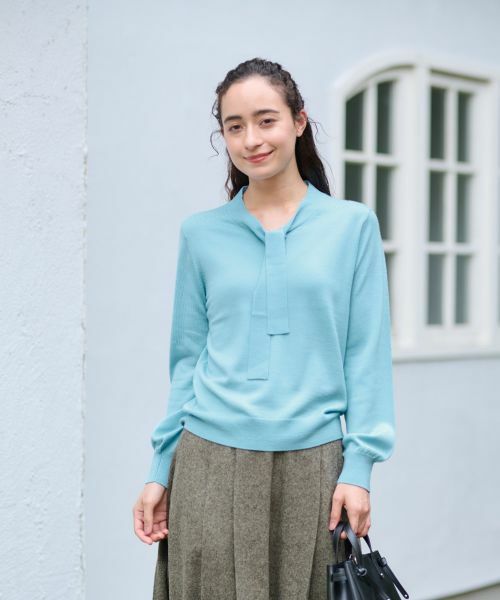 CARA O CRUZ / キャラ・オ・クルス ニット・セーター | 洗える ボウタイニット【ZEGNA BARUFFA】 | 詳細11