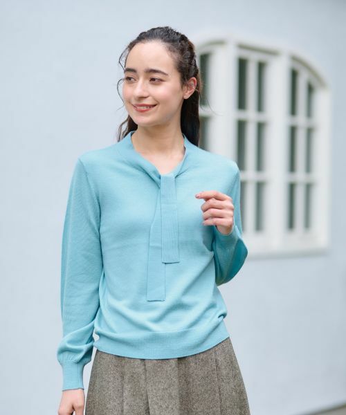 CARA O CRUZ / キャラ・オ・クルス ニット・セーター | 洗える ボウタイニット【ZEGNA BARUFFA】 | 詳細12