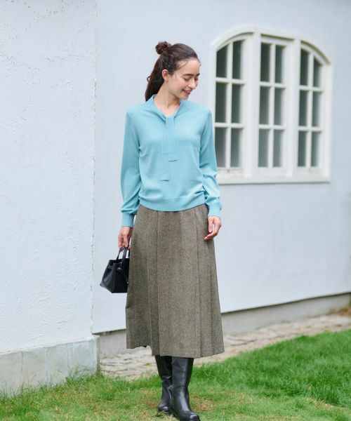 CARA O CRUZ / キャラ・オ・クルス ニット・セーター | 洗える ボウタイニット【ZEGNA BARUFFA】 | 詳細18