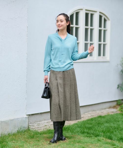 CARA O CRUZ / キャラ・オ・クルス ニット・セーター | 洗える ボウタイニット【ZEGNA BARUFFA】 | 詳細19