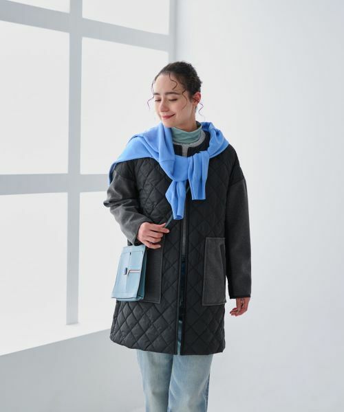 CARA O CRUZ / キャラ・オ・クルス その他アウター | 【防寒】異素材MIXキルティングコート【あったか】 | 詳細12