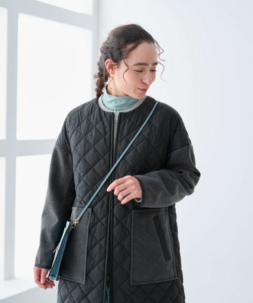 CARA O CRUZ / キャラ・オ・クルス その他アウター | 【防寒】異素材MIXキルティングコート【あったか】 | 詳細14