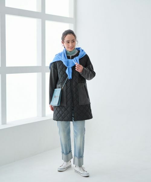 CARA O CRUZ / キャラ・オ・クルス その他アウター | 【防寒】異素材MIXキルティングコート【あったか】 | 詳細17