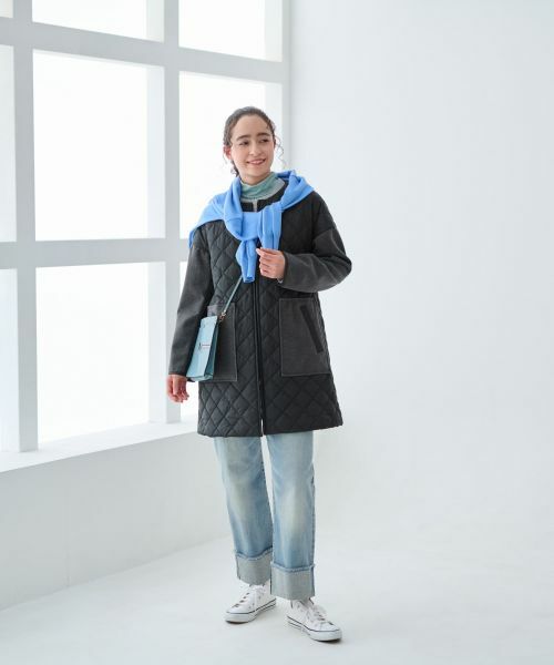 CARA O CRUZ / キャラ・オ・クルス その他アウター | 【防寒】異素材MIXキルティングコート【あったか】 | 詳細18