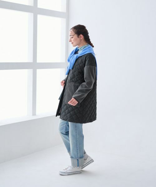 CARA O CRUZ / キャラ・オ・クルス その他アウター | 【防寒】異素材MIXキルティングコート【あったか】 | 詳細19