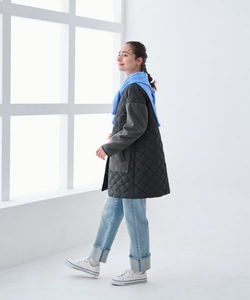 CARA O CRUZ / キャラ・オ・クルス その他アウター | 【防寒】異素材MIXキルティングコート【あったか】 | 詳細20