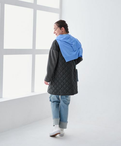 CARA O CRUZ / キャラ・オ・クルス その他アウター | 【防寒】異素材MIXキルティングコート【あったか】 | 詳細21