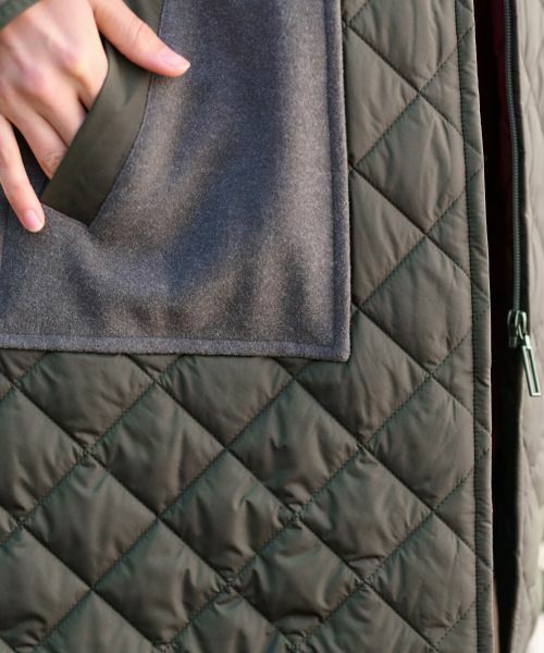 CARA O CRUZ / キャラ・オ・クルス その他アウター | 【防寒】異素材MIXキルティングコート【あったか】 | 詳細25