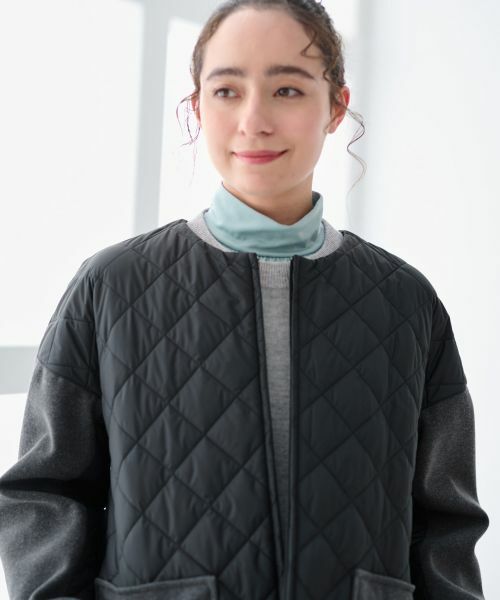 CARA O CRUZ / キャラ・オ・クルス その他アウター | 【防寒】異素材MIXキルティングコート【あったか】 | 詳細26