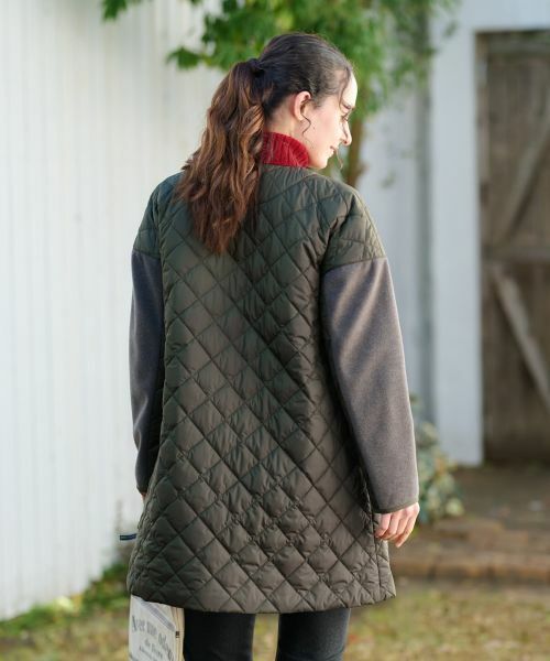 CARA O CRUZ / キャラ・オ・クルス その他アウター | 【防寒】異素材MIXキルティングコート【あったか】 | 詳細5