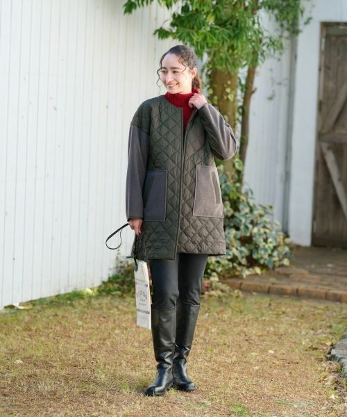 CARA O CRUZ / キャラ・オ・クルス その他アウター | 【防寒】異素材MIXキルティングコート【あったか】 | 詳細7