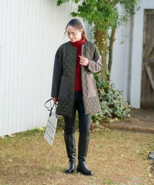 CARA O CRUZ / キャラ・オ・クルス その他アウター | 【防寒】異素材MIXキルティングコート【あったか】 | 詳細8