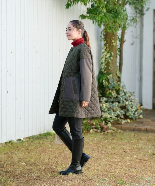 CARA O CRUZ / キャラ・オ・クルス その他アウター | 【防寒】異素材MIXキルティングコート【あったか】 | 詳細9
