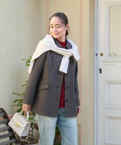 CARA O CRUZ / キャラ・オ・クルス テーラードジャケット | ジャージのチェックコート【MANTECO】【RECYCLE WOOL】