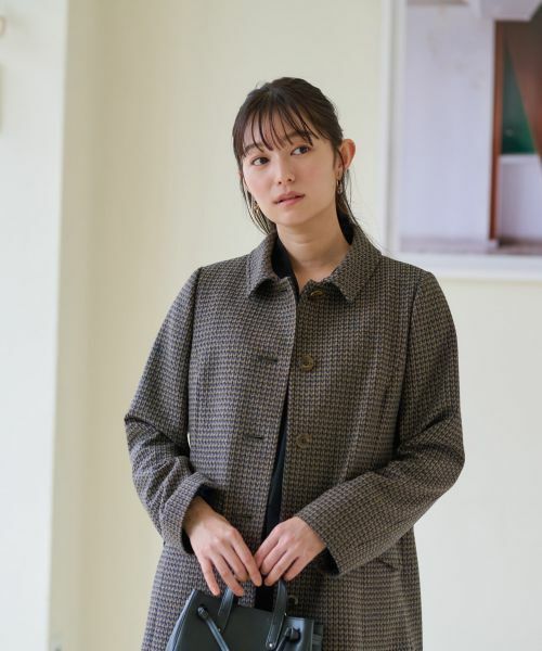 CARA O CRUZ / キャラ・オ・クルス テーラードジャケット | ジャージのチェックコート【MANTECO】【RECYCLE WOOL】 | 詳細17