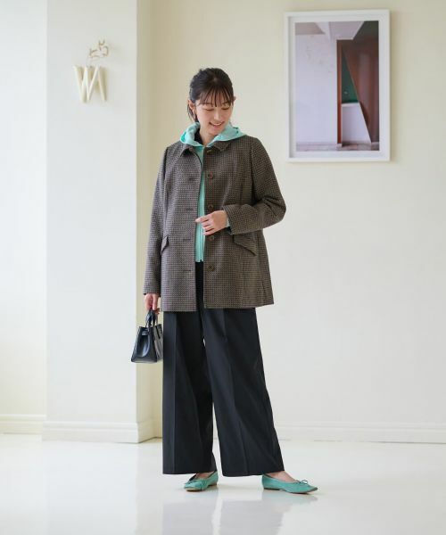 CARA O CRUZ / キャラ・オ・クルス テーラードジャケット | ジャージのチェックコート【MANTECO】【RECYCLE WOOL】 | 詳細20