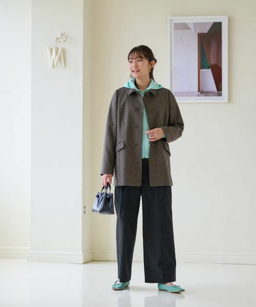 CARA O CRUZ / キャラ・オ・クルス テーラードジャケット | ジャージのチェックコート【MANTECO】【RECYCLE WOOL】 | 詳細21