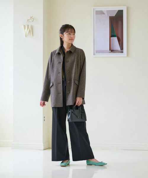 CARA O CRUZ / キャラ・オ・クルス テーラードジャケット | ジャージのチェックコート【MANTECO】【RECYCLE WOOL】 | 詳細23