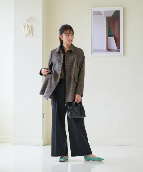 CARA O CRUZ / キャラ・オ・クルス テーラードジャケット | ジャージのチェックコート【MANTECO】【RECYCLE WOOL】 | 詳細25