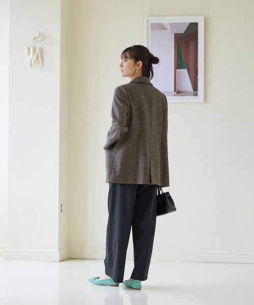 CARA O CRUZ / キャラ・オ・クルス テーラードジャケット | ジャージのチェックコート【MANTECO】【RECYCLE WOOL】 | 詳細26