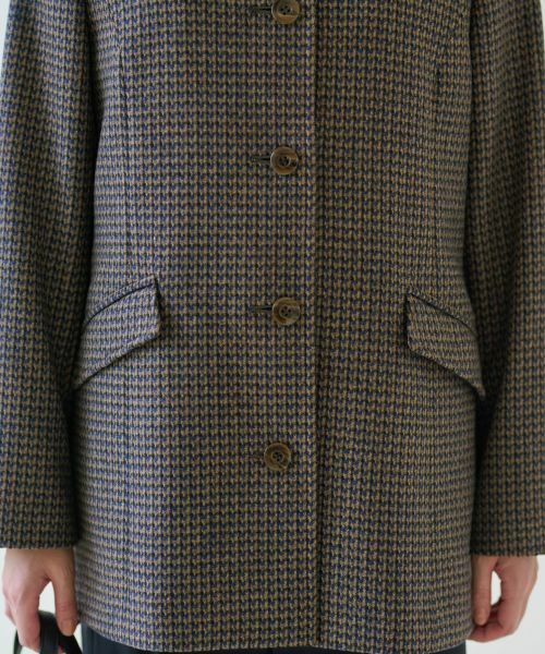 CARA O CRUZ / キャラ・オ・クルス テーラードジャケット | ジャージのチェックコート【MANTECO】【RECYCLE WOOL】 | 詳細30