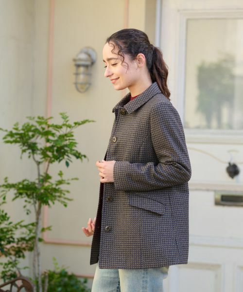 CARA O CRUZ / キャラ・オ・クルス テーラードジャケット | ジャージのチェックコート【MANTECO】【RECYCLE WOOL】 | 詳細6