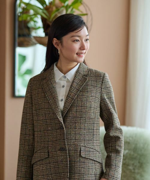 CARA O CRUZ / キャラ・オ・クルス テーラードジャケット | ツイードチェックのジャージジャケット【PONTE TORTO】【セットアップ】 | 詳細13