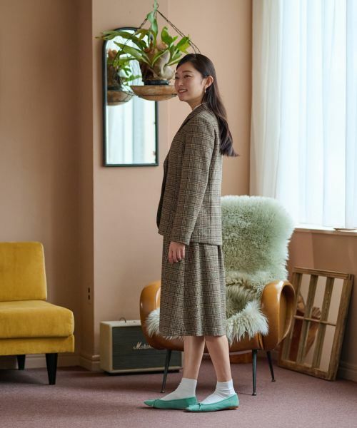 CARA O CRUZ / キャラ・オ・クルス テーラードジャケット | ツイードチェックのジャージジャケット【PONTE TORTO】【セットアップ】 | 詳細19