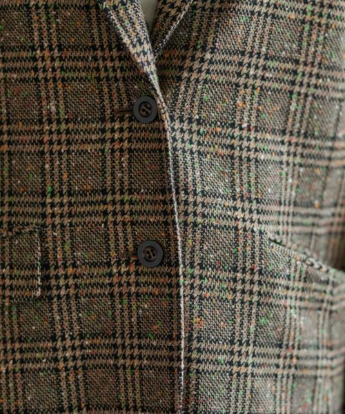 CARA O CRUZ / キャラ・オ・クルス テーラードジャケット | ツイードチェックのジャージジャケット【PONTE TORTO】【セットアップ】 | 詳細25