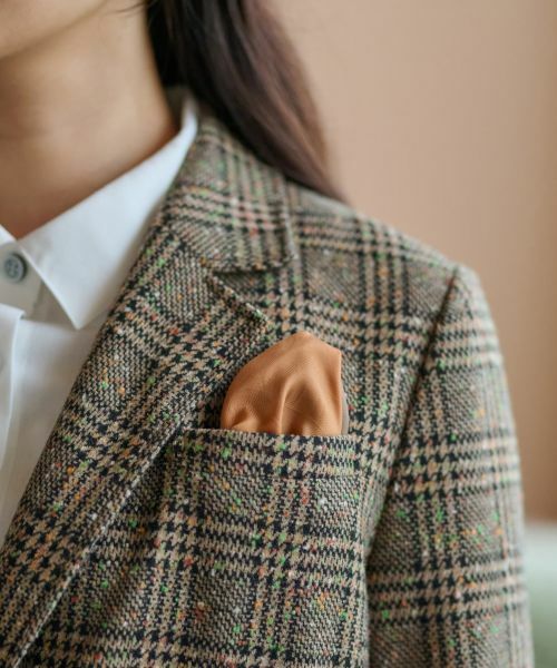 CARA O CRUZ / キャラ・オ・クルス テーラードジャケット | ツイードチェックのジャージジャケット【PONTE TORTO】【セットアップ】 | 詳細9