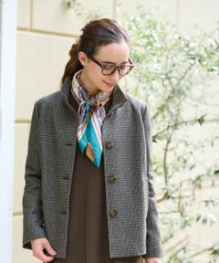 CARA O CRUZ / キャラ・オ・クルス テーラードジャケット | チェックのスタンドカラージャケット【MANTECO】【RECYCLE WOOL】