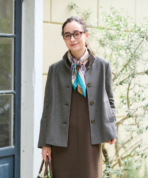 CARA O CRUZ / キャラ・オ・クルス テーラードジャケット | チェックのスタンドカラージャケット【MANTECO】【RECYCLE WOOL】 | 詳細15