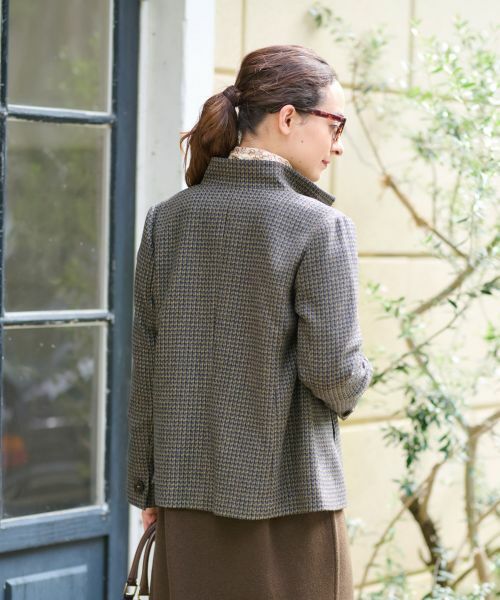 CARA O CRUZ / キャラ・オ・クルス テーラードジャケット | チェックのスタンドカラージャケット【MANTECO】【RECYCLE WOOL】 | 詳細19
