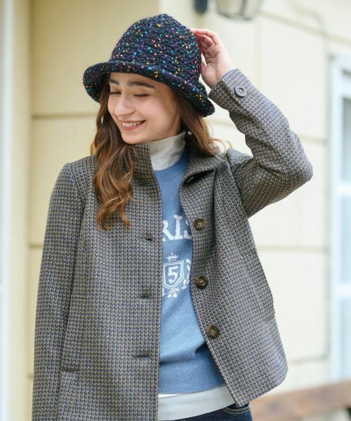 CARA O CRUZ / キャラ・オ・クルス テーラードジャケット | チェックのスタンドカラージャケット【MANTECO】【RECYCLE WOOL】 | 詳細2