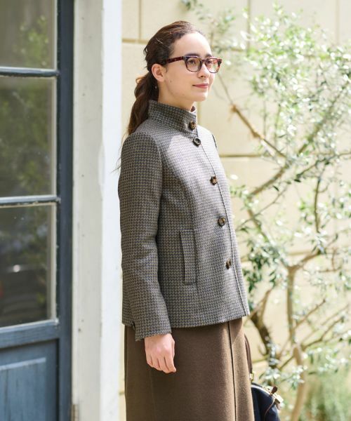 CARA O CRUZ / キャラ・オ・クルス テーラードジャケット | チェックのスタンドカラージャケット【MANTECO】【RECYCLE WOOL】 | 詳細22