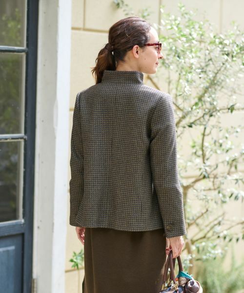 CARA O CRUZ / キャラ・オ・クルス テーラードジャケット | チェックのスタンドカラージャケット【MANTECO】【RECYCLE WOOL】 | 詳細23