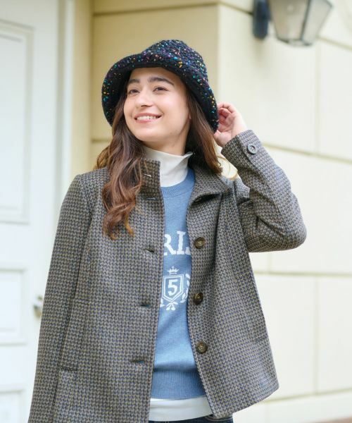 CARA O CRUZ / キャラ・オ・クルス テーラードジャケット | チェックのスタンドカラージャケット【MANTECO】【RECYCLE WOOL】 | 詳細3